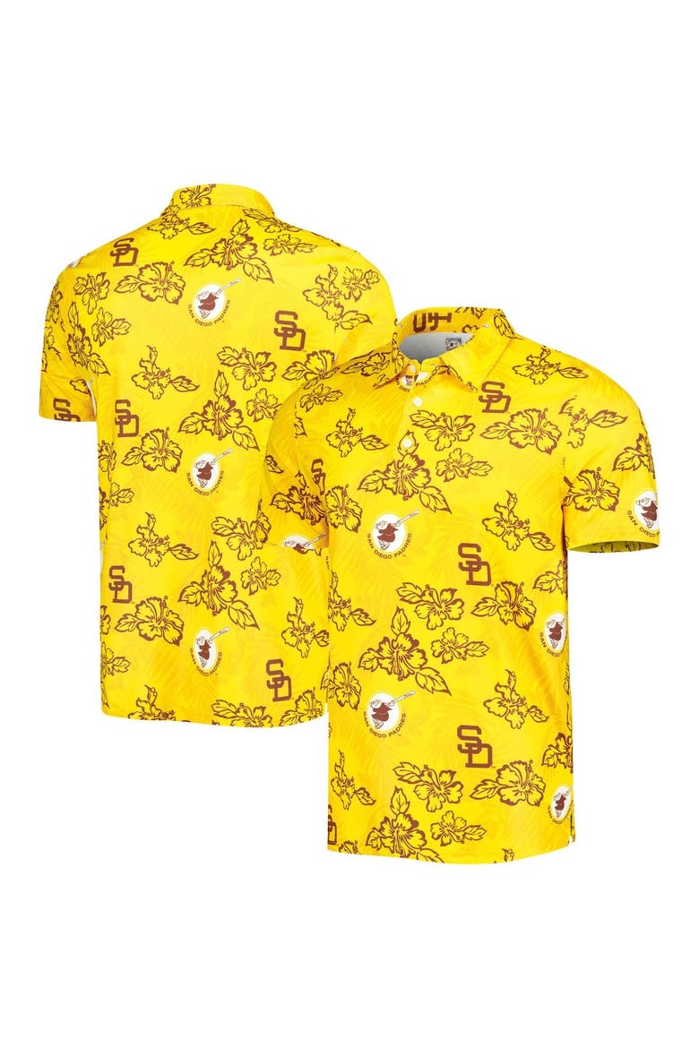 Men's Reyn Spooner Gold San Diego Padres Cooperstown Collection Puamana Print Polo, Main, color, Gold