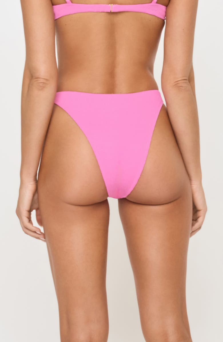 LSPACE Leilani Bitsy Pucker Textured Bikini Bottoms, Alternate, color, Hottest Pink