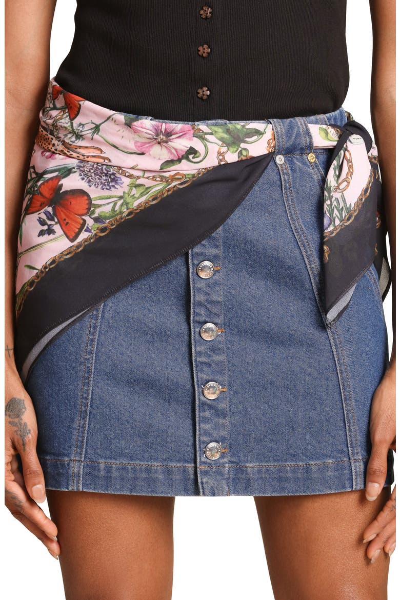 Side Panel Denim Skirt, Alternate, color, VICEROY WASH