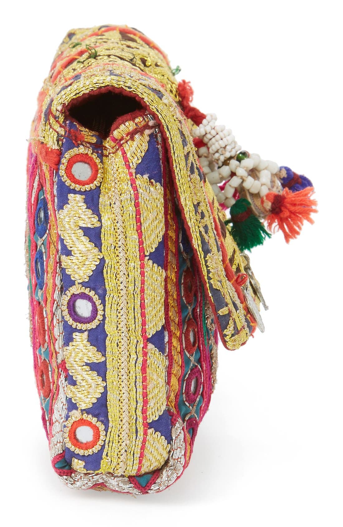 All Things Mochi 'Jaipur' Pompom Clutch, Alternate, color, 