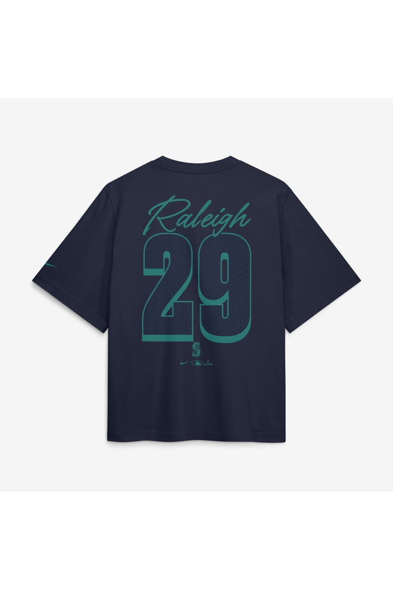 Women's Nike Cal Raleigh Navy Seattle Mariners Premium Essentials Boxy Name & Number T-Shirt, Alternate, color, Navy