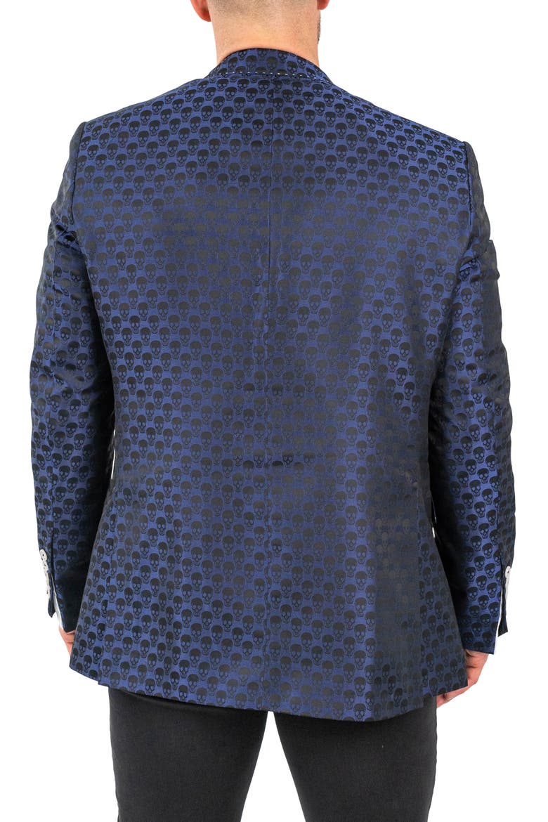 Socrate Skull Blue Blazer, Alternate, color, BLUE