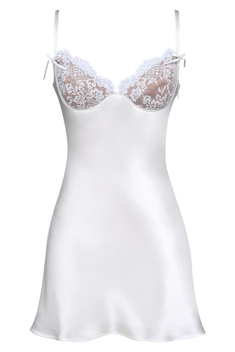 Athenea Satin Minidress, Alternate, color, WHITE