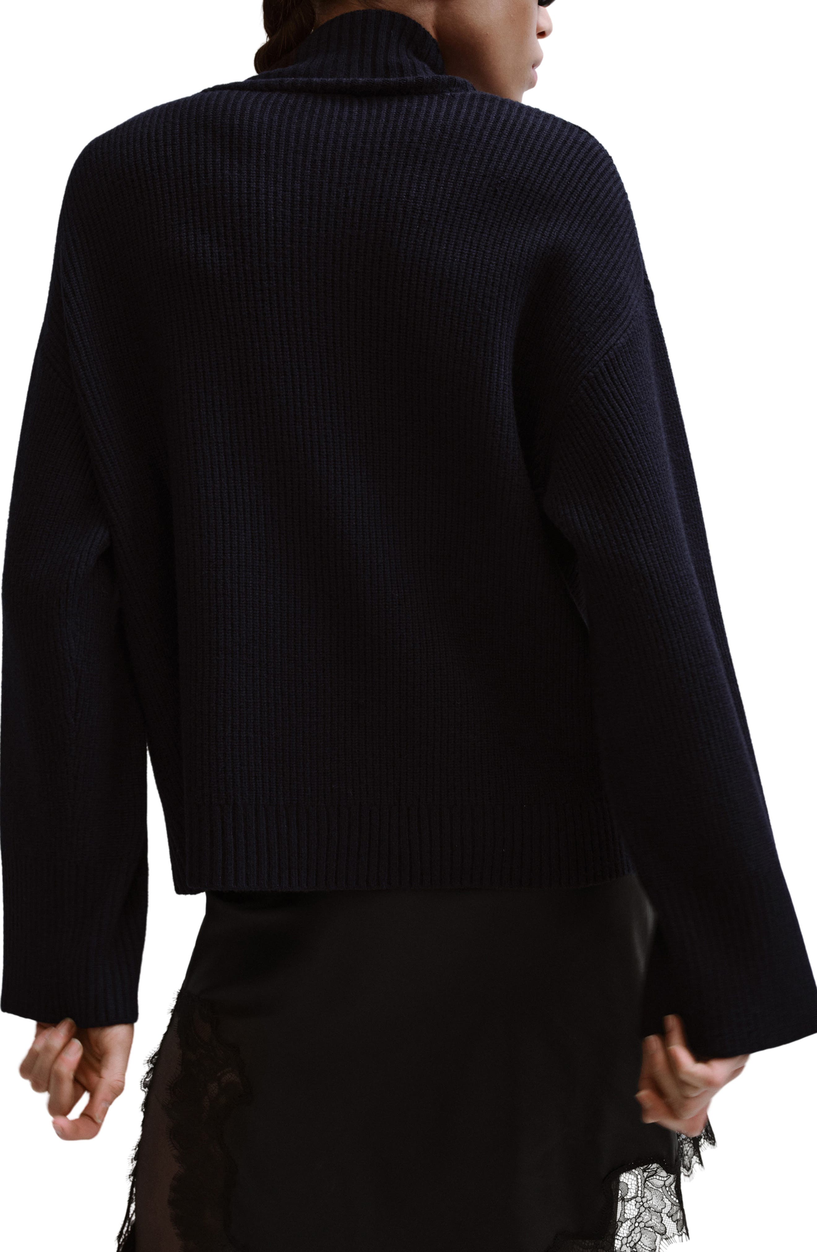 Shoulder Button Mock Neck Sweater - image 2