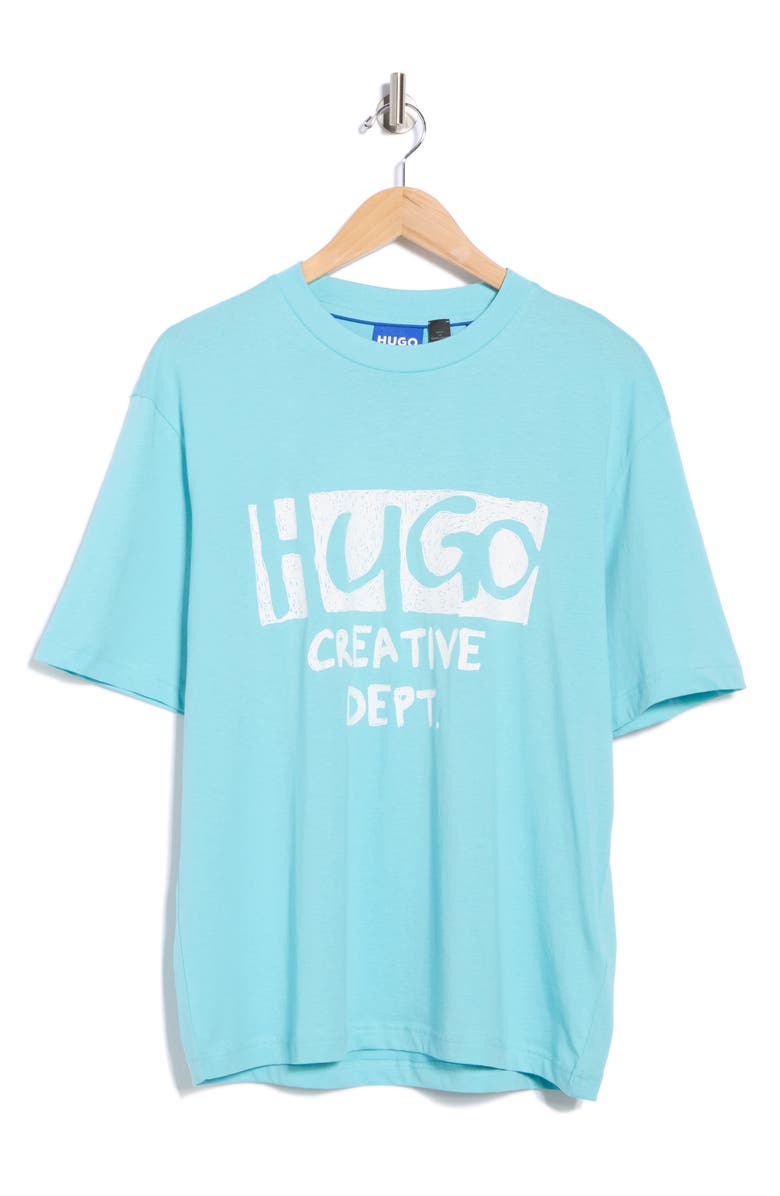 HUGO Nugocrea Graphic T-Shirt, Alternate, color, Turquoise/ Aqua