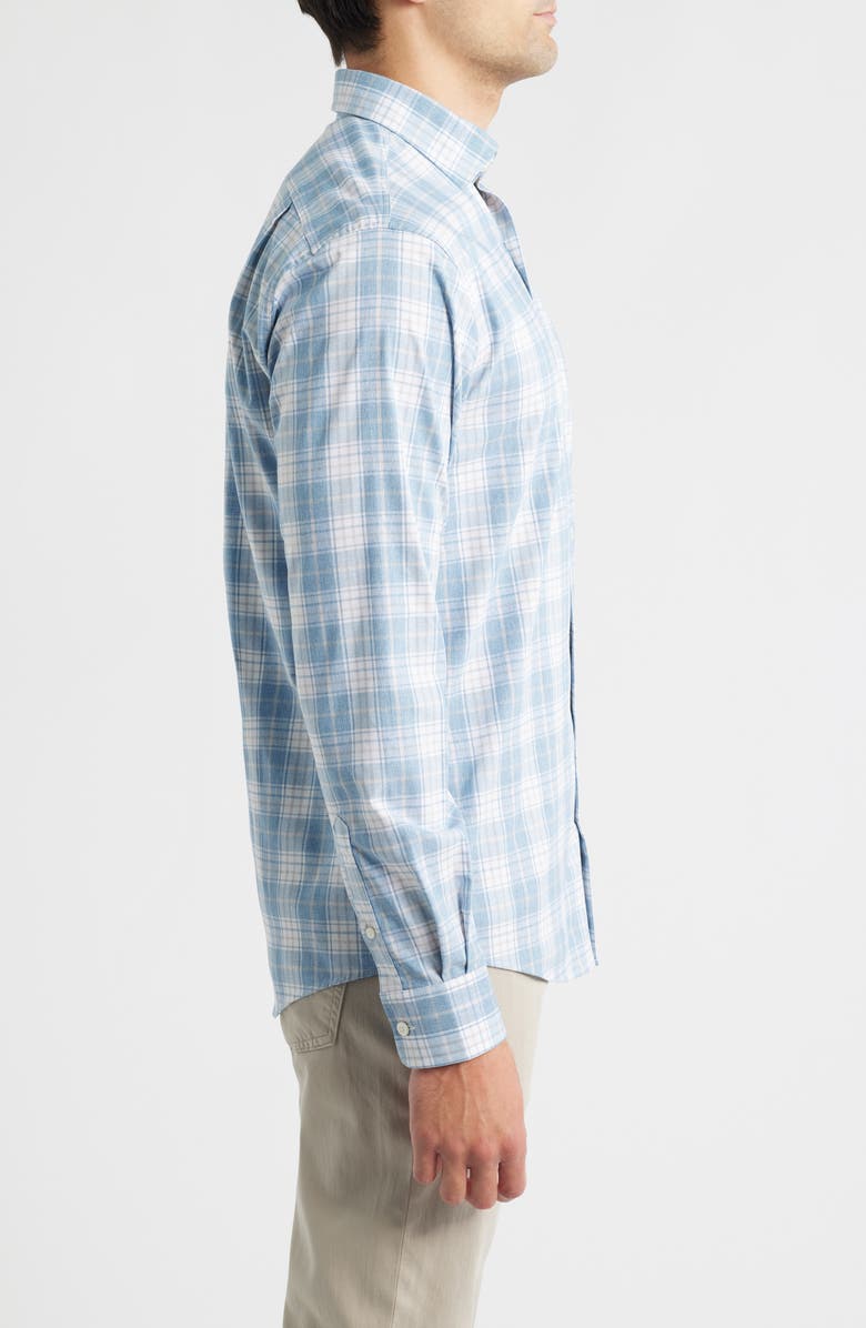 johnnie-O Hendley Plaid Performance Oxford Button-Up Shirt, Alternate, color, Laguna Blue