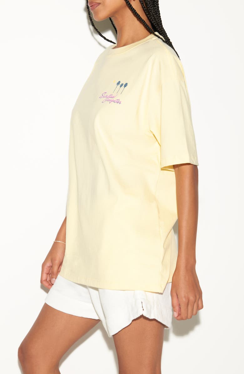 Spiritual Gangster Palms Oversize Cotton Graphic T-Shirt, Alternate, color, Mellow Yellow