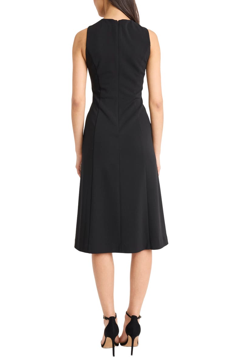 Donna Morgan Rickrack Sleeveless Midi Dress, Alternate, color, Black