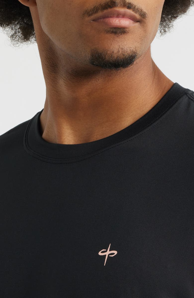 SANTO STUDIO Verona Tech Solid Black T-Shirt, Alternate, color, Black