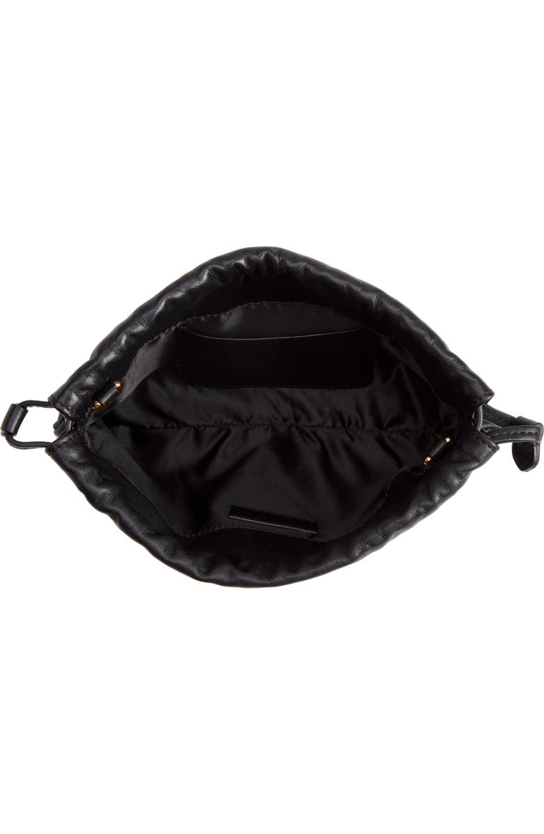 Moschino Logo Leather Drawstring Crossbody Bag, Alternate, color,