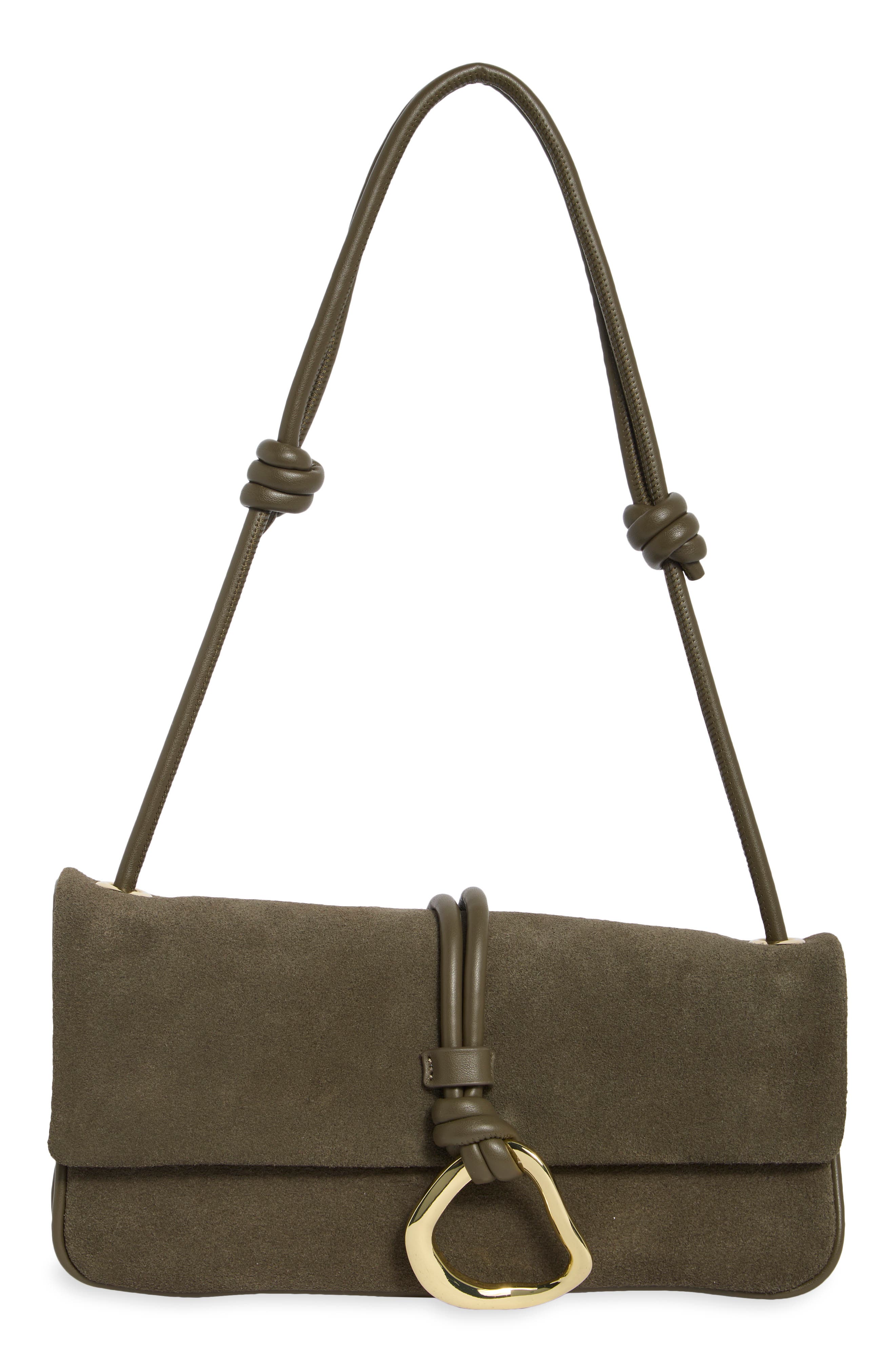 Suede Flap Shoulder Bag