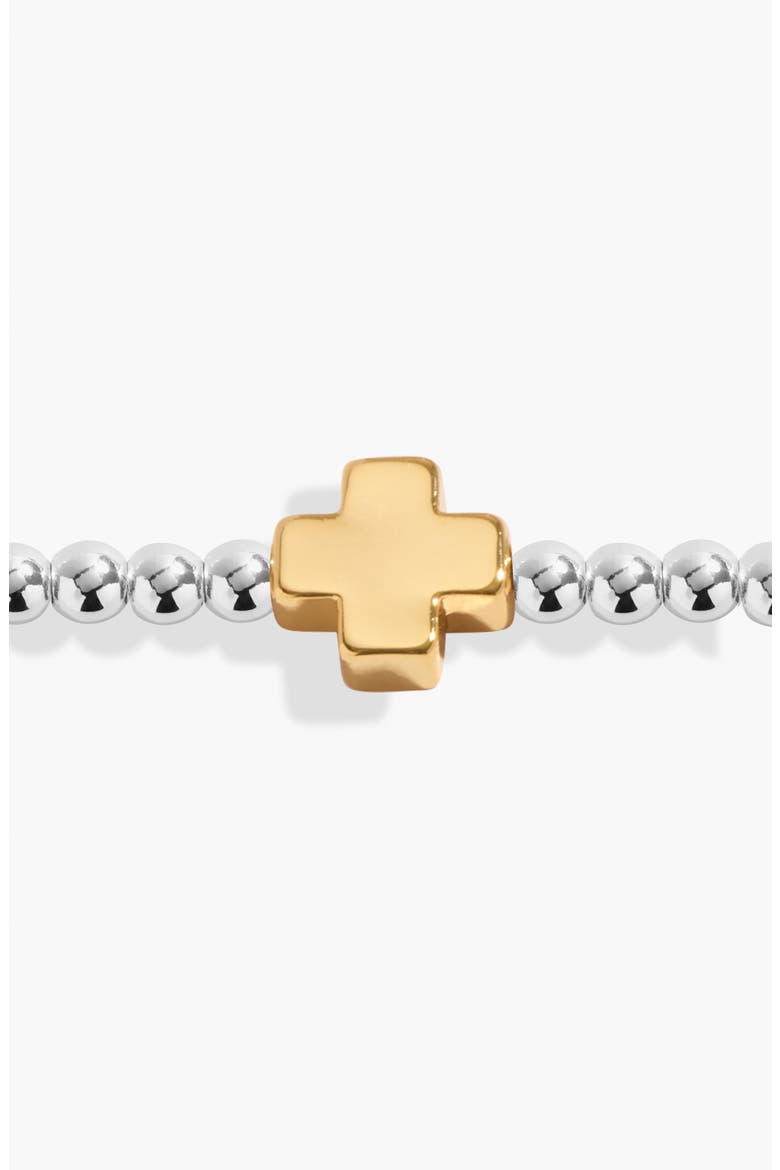 A Little 'Pray Believe Receive' Bracelet In Silver And Gold-Tone Plating, Alternate, color, Metallic Silver