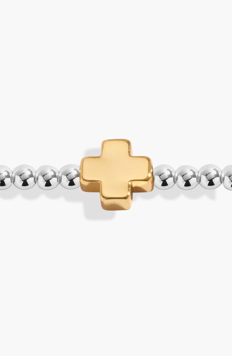 A Littles & Co A Little 'Pray Believe Receive' Bracelet In Silver And Gold-Tone Plating, Alternate, color, Metallic Silver