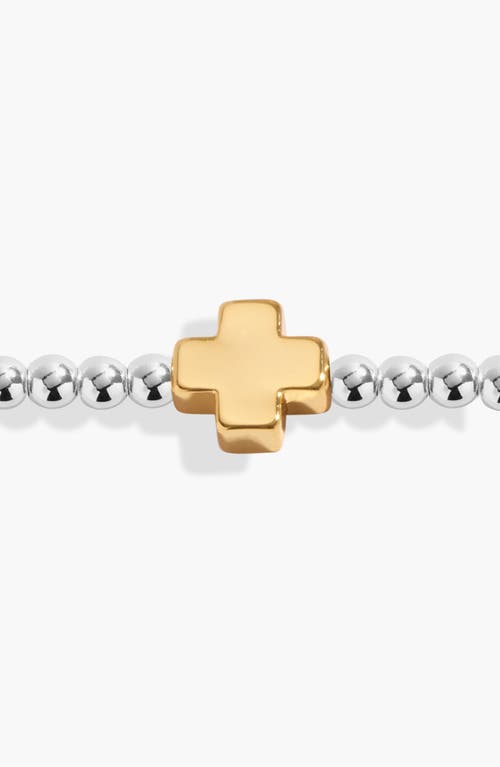 A Littles & Co. A Littles & Co A Little 'pray Believe Receive' Bracelet In Silver And Gold-tone Plating In Silver