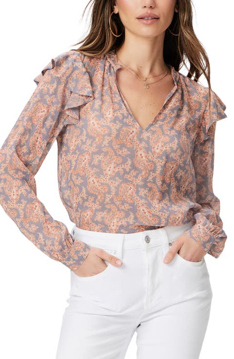 Seema Ruffle Silk Top