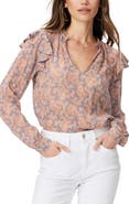 PAIGE Seema Ruffle Silk Top