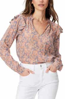 PAIGE Seema Ruffle Silk Top