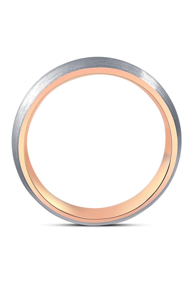 Men's Brushed Tungsten & Gold Plated Two Tone 6mm Ring Wedding Band, Alternate, color, Tungsten