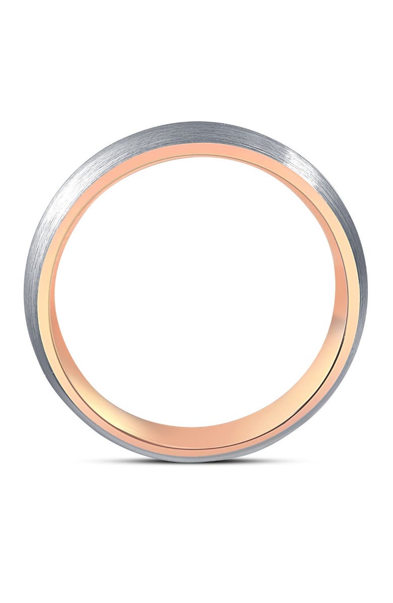 Bliss Diamond Men's Brushed Tungsten & Gold Plated Two Tone 6mm Ring Wedding Band, Alternate, color, Tungsten