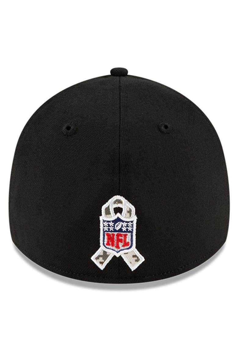 Men's New Era Black/Camo Minnesota Vikings 2021 Salute To Service 39THIRTY Flex Hat, Alternate, color, BLACK