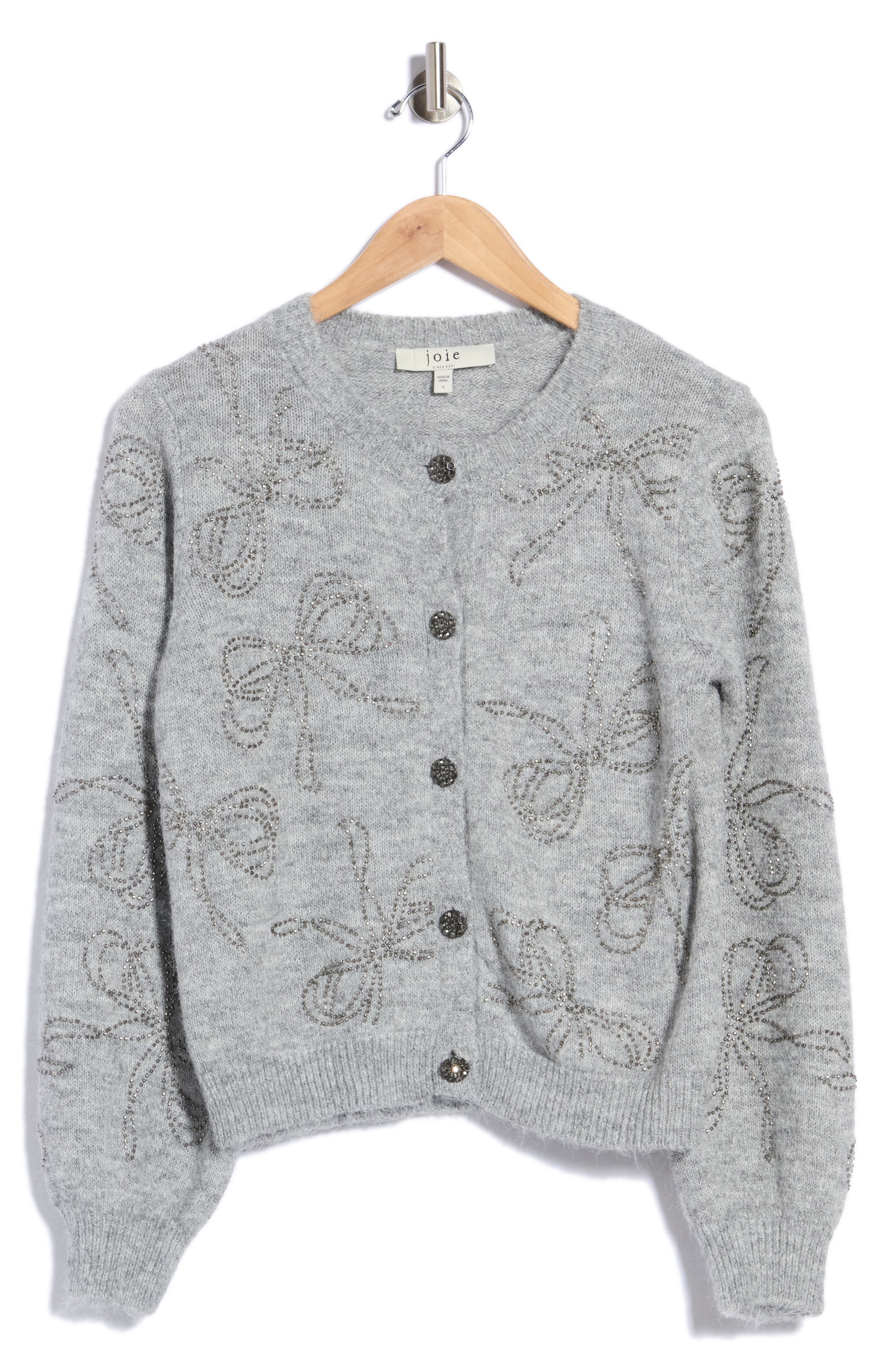 Bow Detail Embellished Cardigan