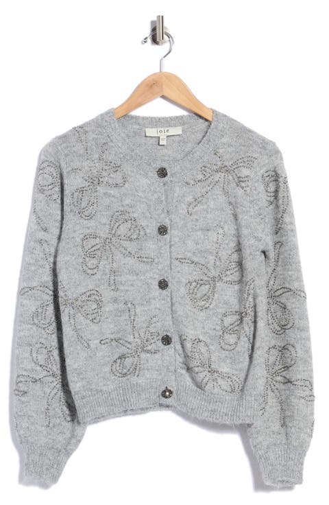 Bow Detail Embellished Cardigan