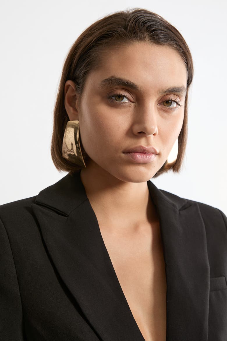 Tailored Single Breasted Blazer, Alternate, color, Black