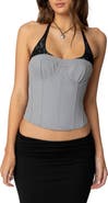 EDIKTED Jara Layered Lace Halter Corset