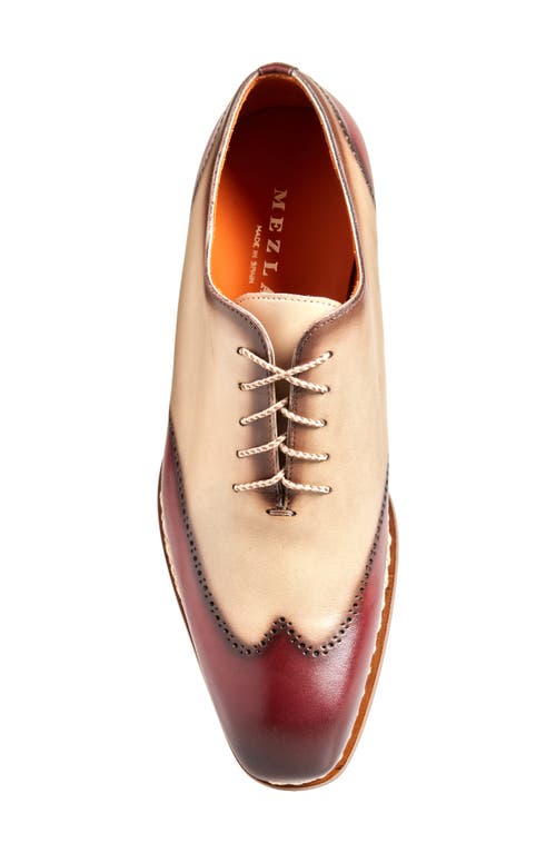 Mezlan Almagro Brogue Oxford In Red/bone