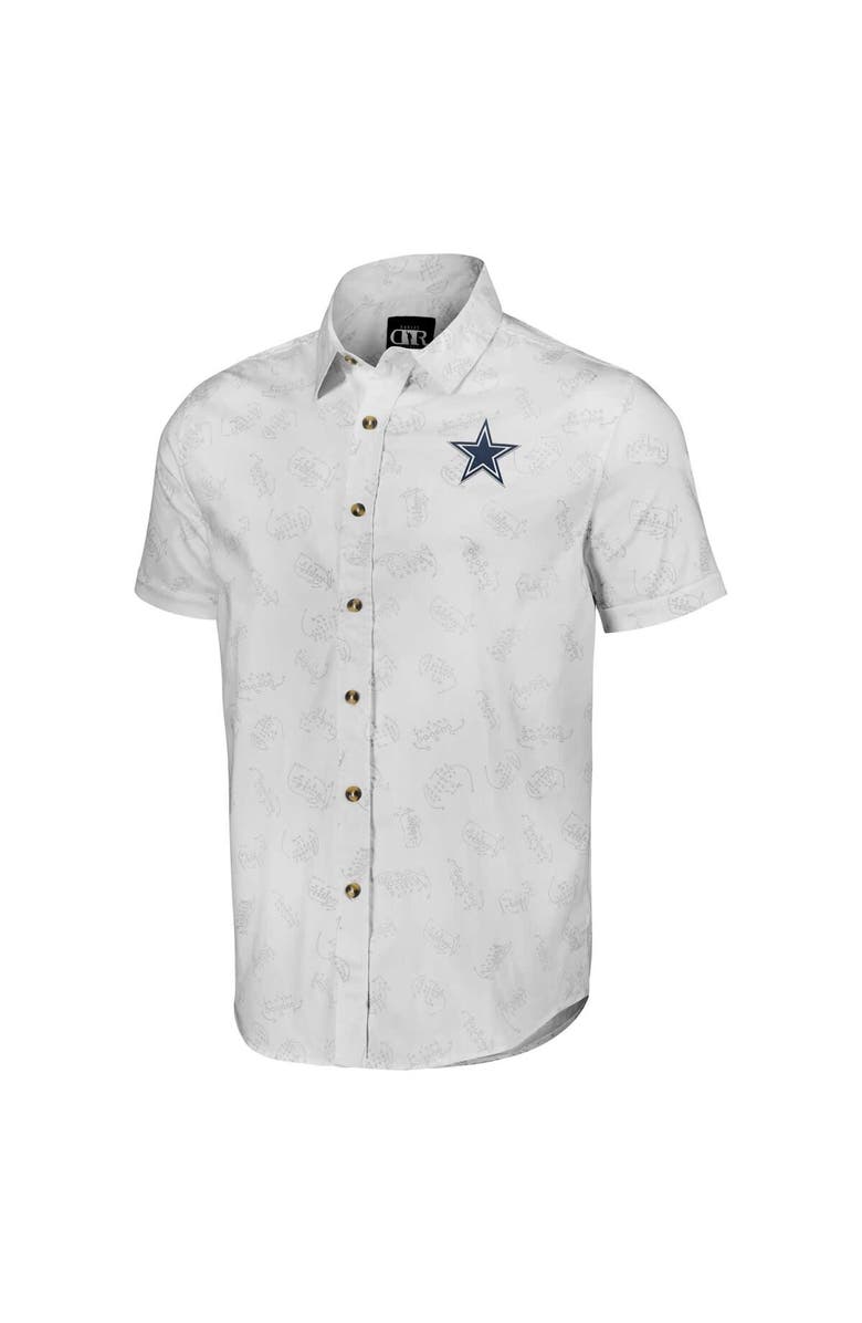 NFL X DARIUS RUCKER Men's NFL x Darius Rucker Collection by Fanatics White Dallas Cowboys Woven Short Sleeve Button Up Shirt, Alternate, color, 