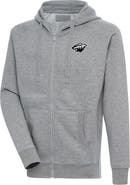 ANTIGUA Men's Antigua  Heather Gray Minnesota Wild Metallic Logo Victory Full-Zip Hoodie