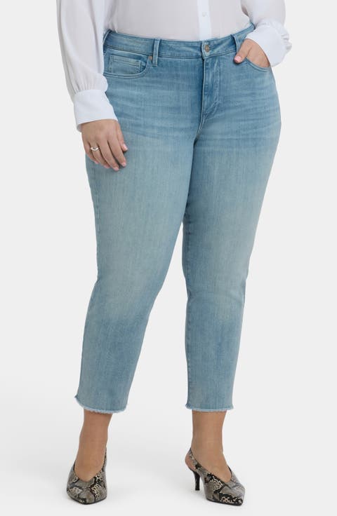 Sheri Fray Hem Ankle Slim Jeans (Light Paradise) (Plus)