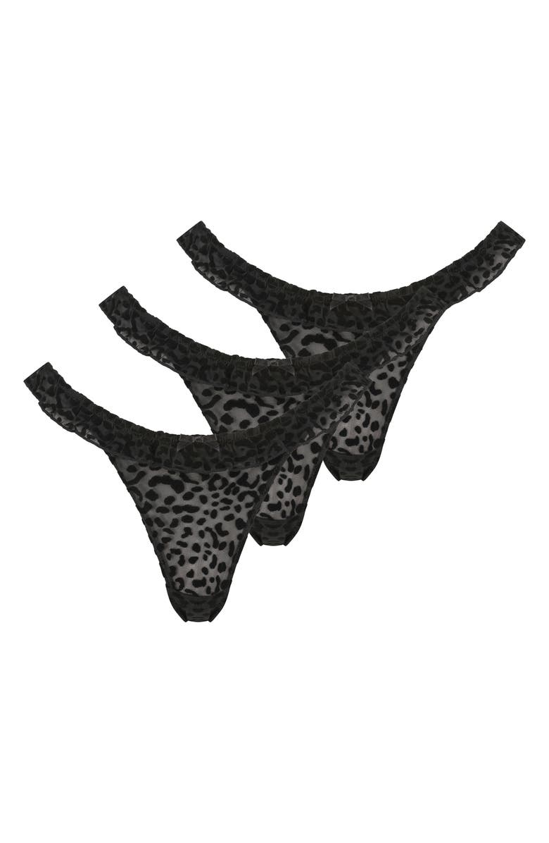 Hunkemöller Fenna 3-Pack Mesh G-String Thongs, Alternate, color,