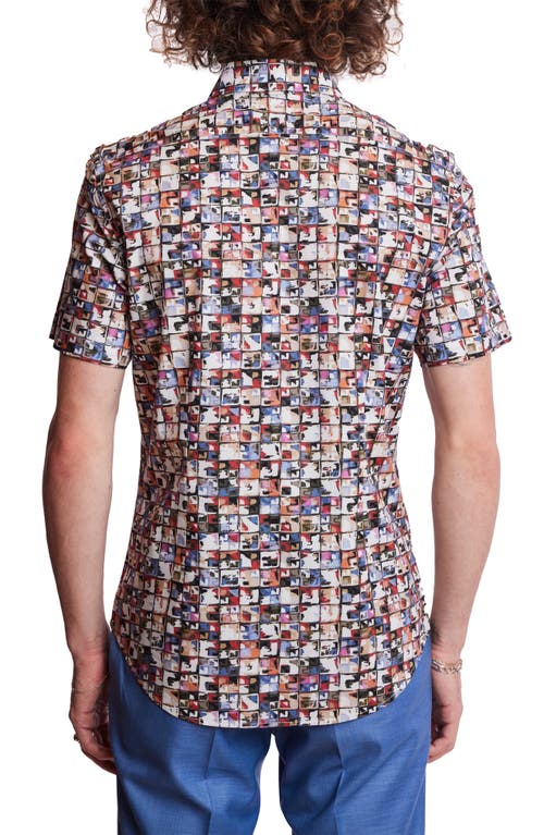 Paisley & Gray Sawyer Trim Fit Square Short Sleeve Button-up Shirt