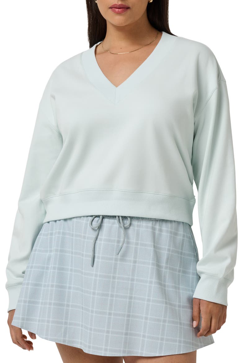 Cloud Fleece V-Neck Sweatshirt, Main, color, CLOUDWASH