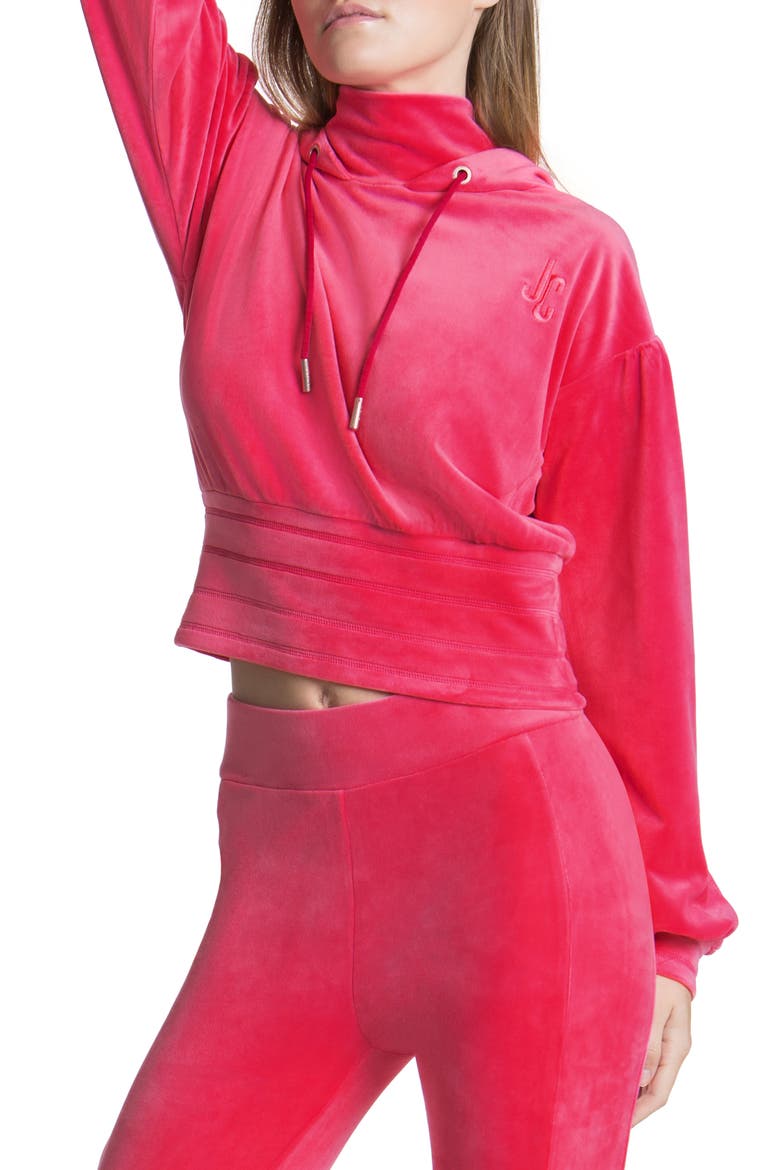 Velour Hoodie, Main, color, VIXEN PINK