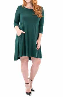 Nina Leonard High-Low Trapeze Dress