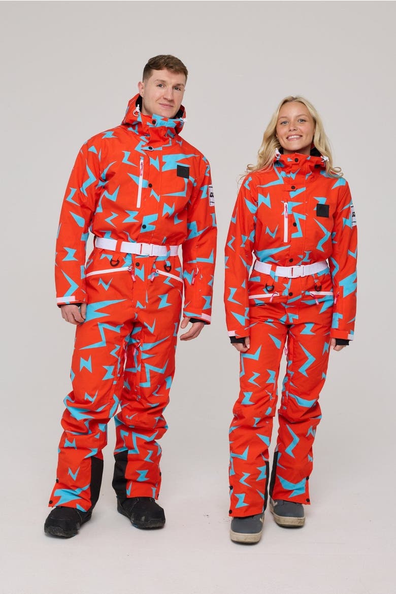Starman Ski Suit Men's, Alternate, color, Red with blue patterns