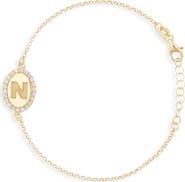 MESHMERISE Diamond Initial Disc Bracelet