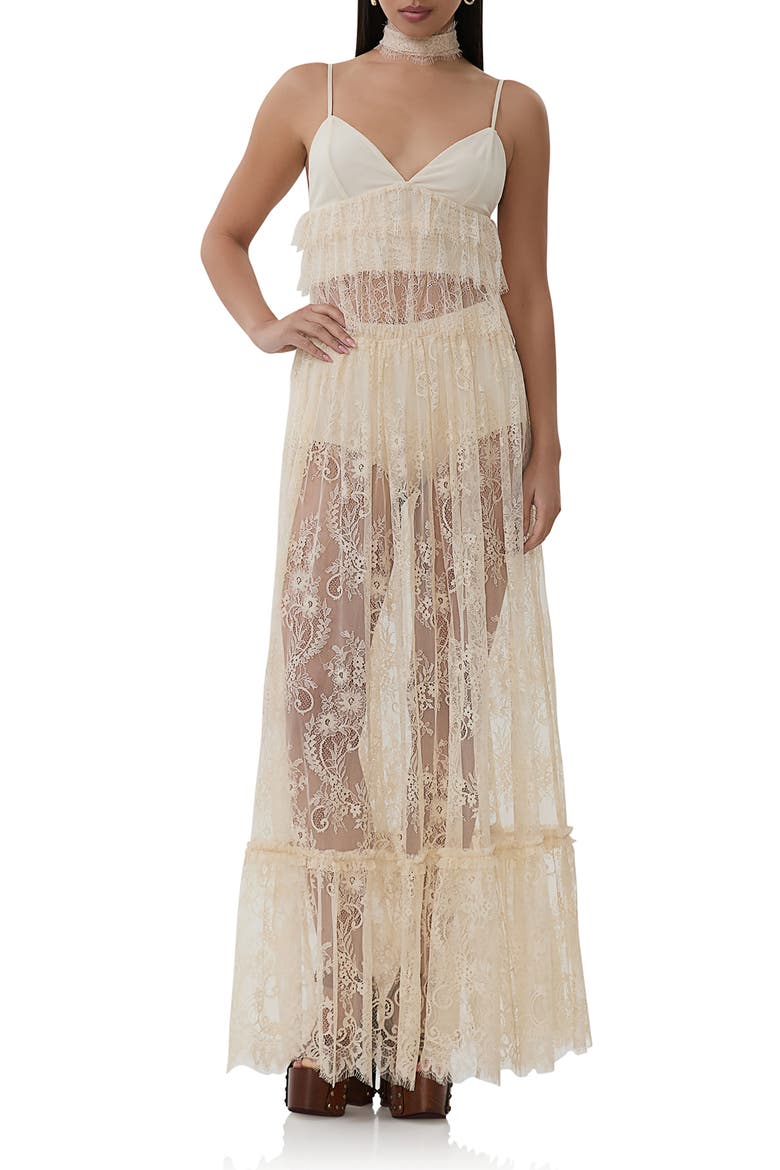 Allegra Sheer Lace Maxi Skirt, Alternate, color, BIRCH LACE