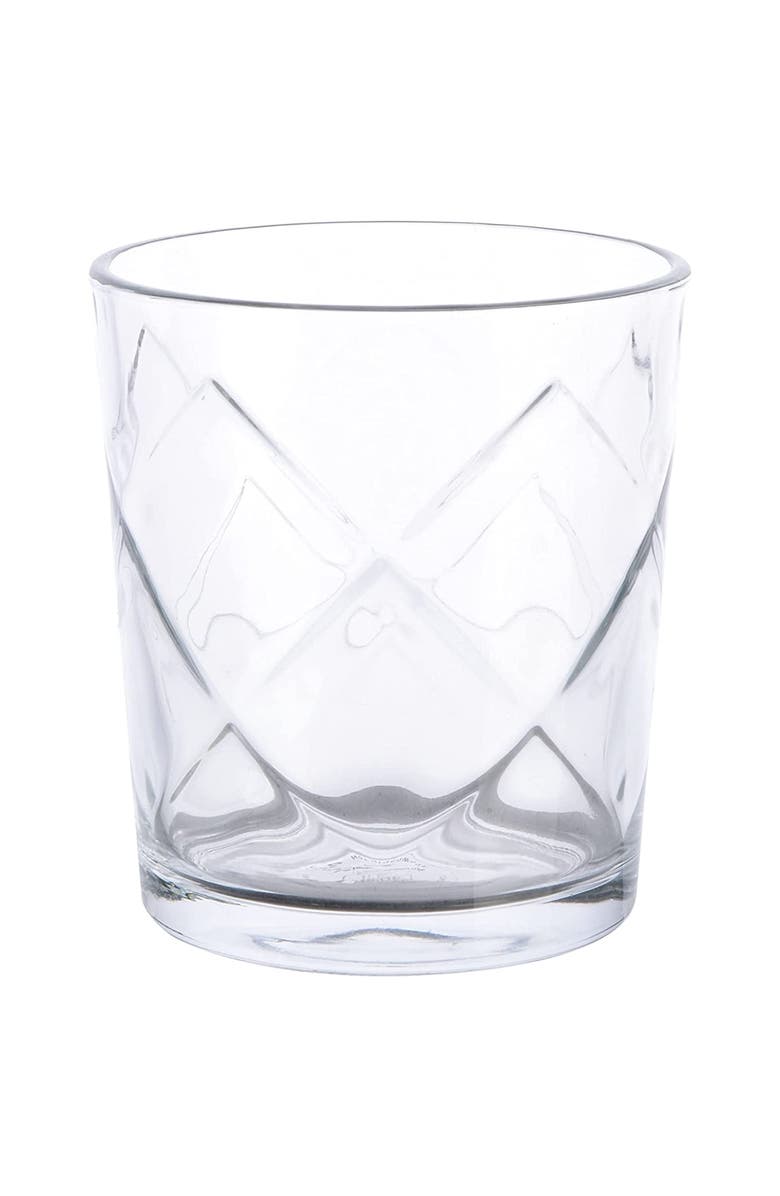 Gibson Home Lattice 4 Piece 13.5 Ounce Double Old-Fashioned Glass Set, Alternate, color, Clear