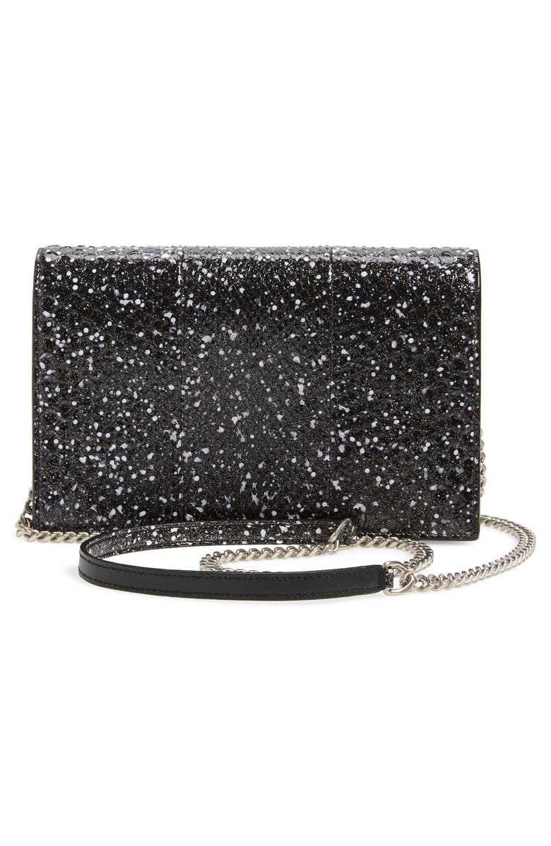 Saint Laurent Kate Sparkle Genuine Python Wallet on a Chain, Alternate, color,