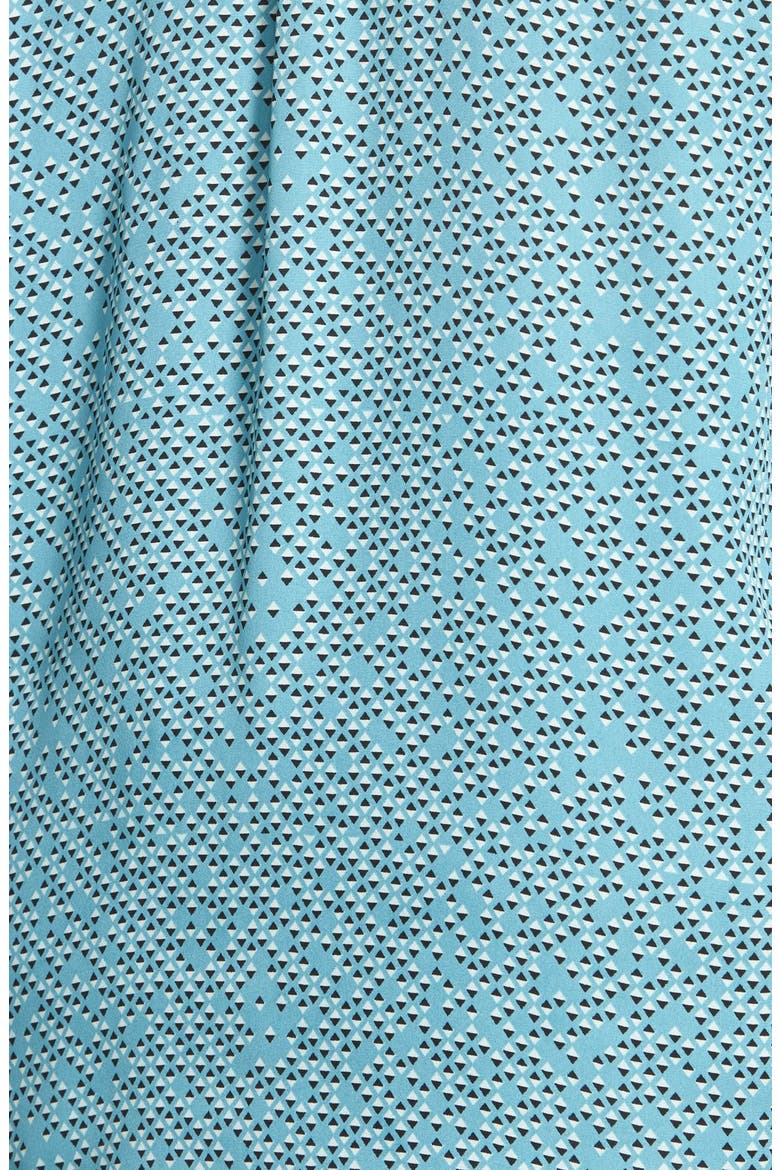 Tie Neck Blouse, Alternate, color, TEAL BLUE DIAMOND PRINT