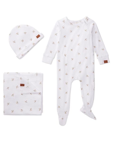 3 Piece BabyRibbed Cotton Rich Footie Set