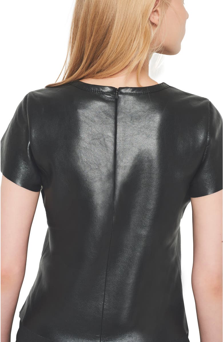 AS by DF New Guard Recycled Leather Tee, Alternate, color, Black