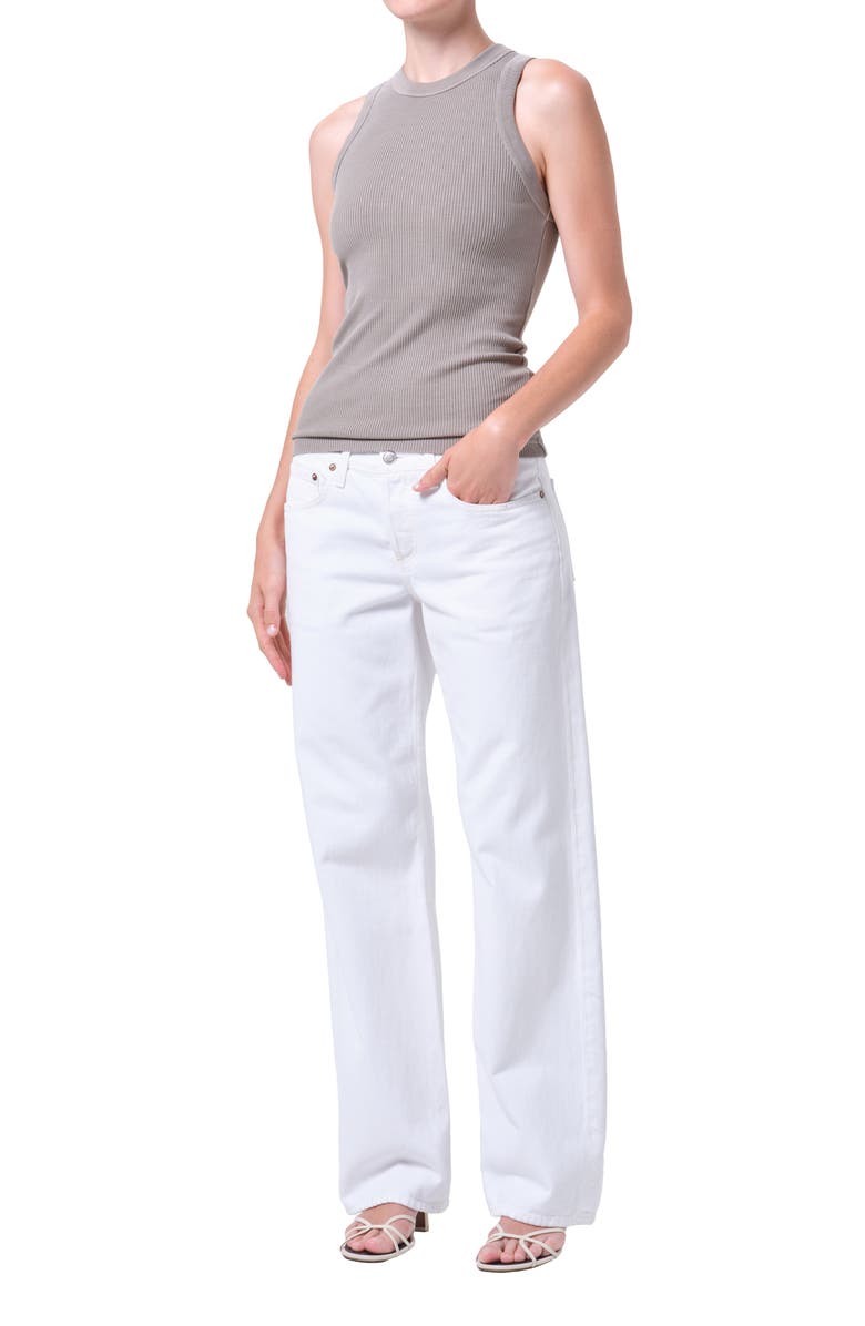 AGOLDE Leigh Rib Racerback Tank, Alternate, color, Drab Military