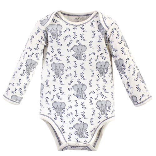 Touched By Nature Organic Cotton Long-sleeve Bodysuits In Multi