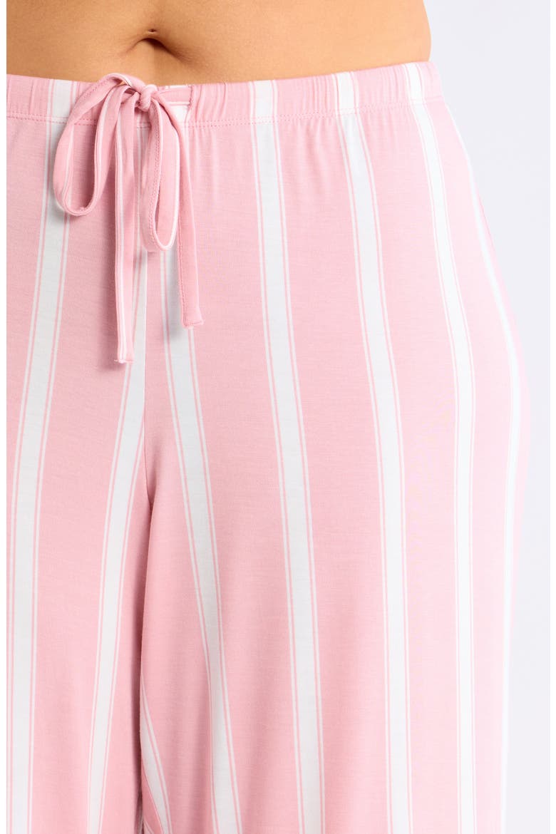 Moonlight Eco Crop Pajamas, Alternate, color, PINK- IVORY RIVIERA STRIPE