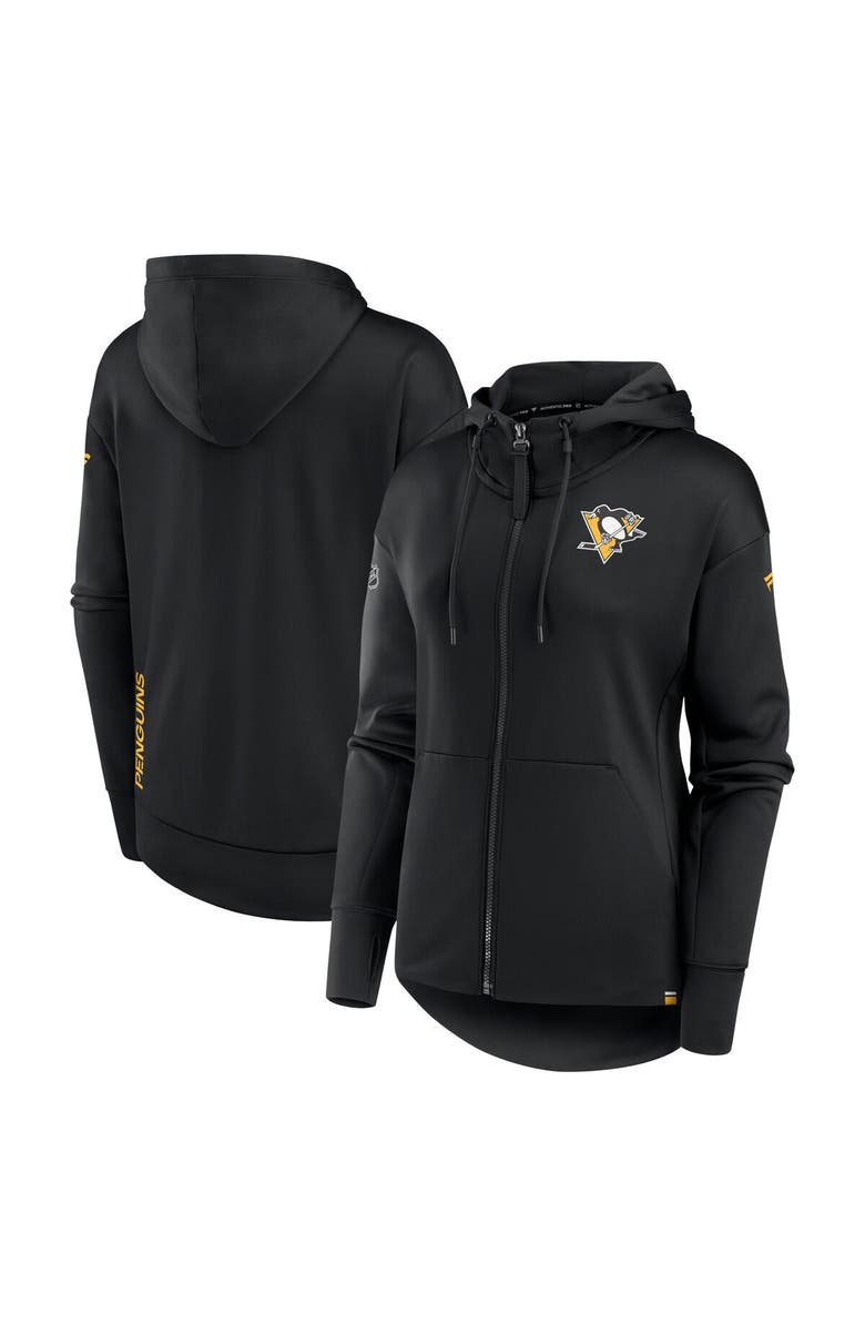 FANATICS Women's Fanatics Branded  Black Pittsburgh Penguins Authentic Pro Scuba Full-Zip Hoodie, Main, color, 