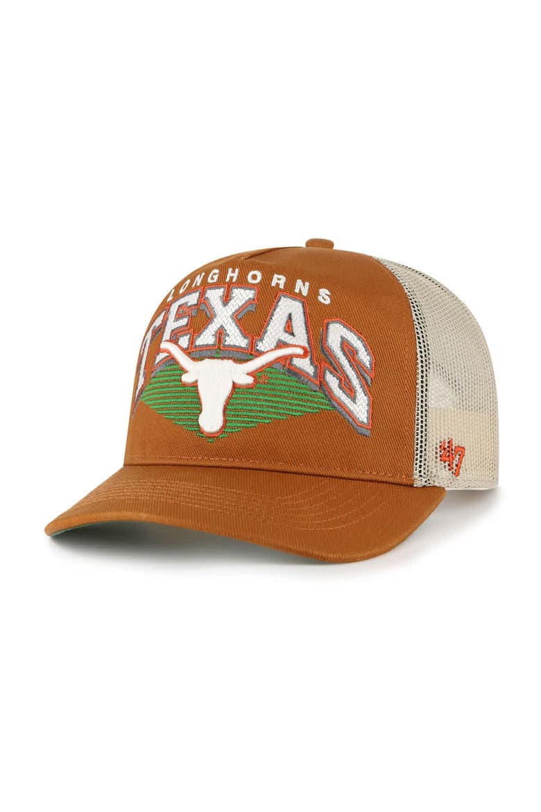 Men's '47  Burnt Orange Texas Longhorns Pomona Mesh Hitch Adjustable Trucker Hat, Main, color, Burnt Orange